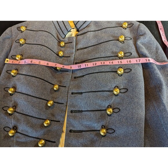 1950s West Point Academy Cadet Wool Coat Jacket Military Gray Gold Buttons Small - Picture 11 of 16